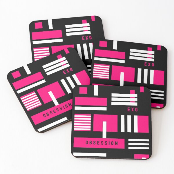Item preview,  Exo obsession geometric abstract pink trendy kpop black designed and sold by Kpop Seoul Shop.