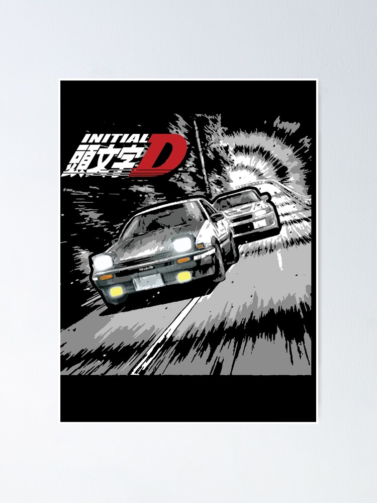 Initial D - Mountain Drift Racing Tandem AE86 vs FD rx-7 | Poster