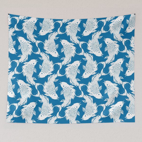 Item preview, Cute Koi Pattern in Blue designed and sold by Nonshape.
