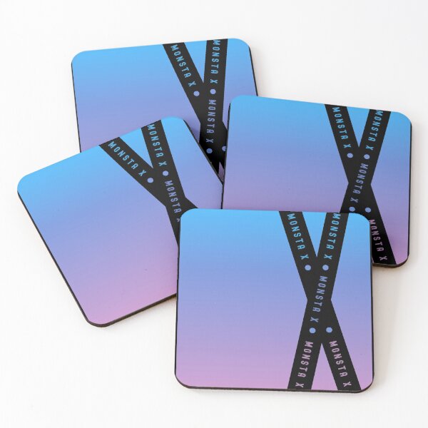 Item preview, Monsta X geometric abstract blue gradient trendy kpop black designed and sold by Kpop Seoul Shop.