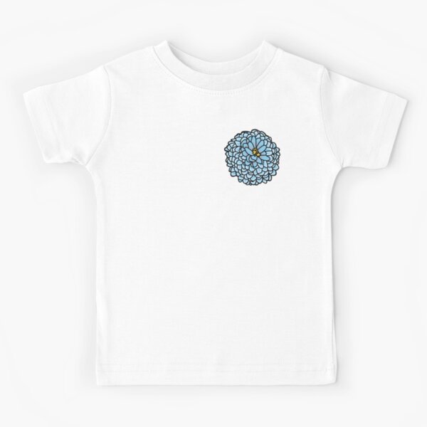 Custom Baby & Toddler T-Shirt Chrysanthemum Silhouette Beige Blue Cotton 