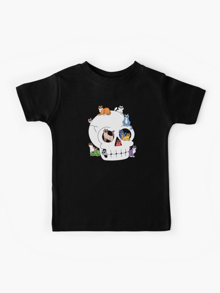 Thumbnail 1 of 2, Kids T-Shirt, Skull is Full of Cats designed and sold by obinsun.