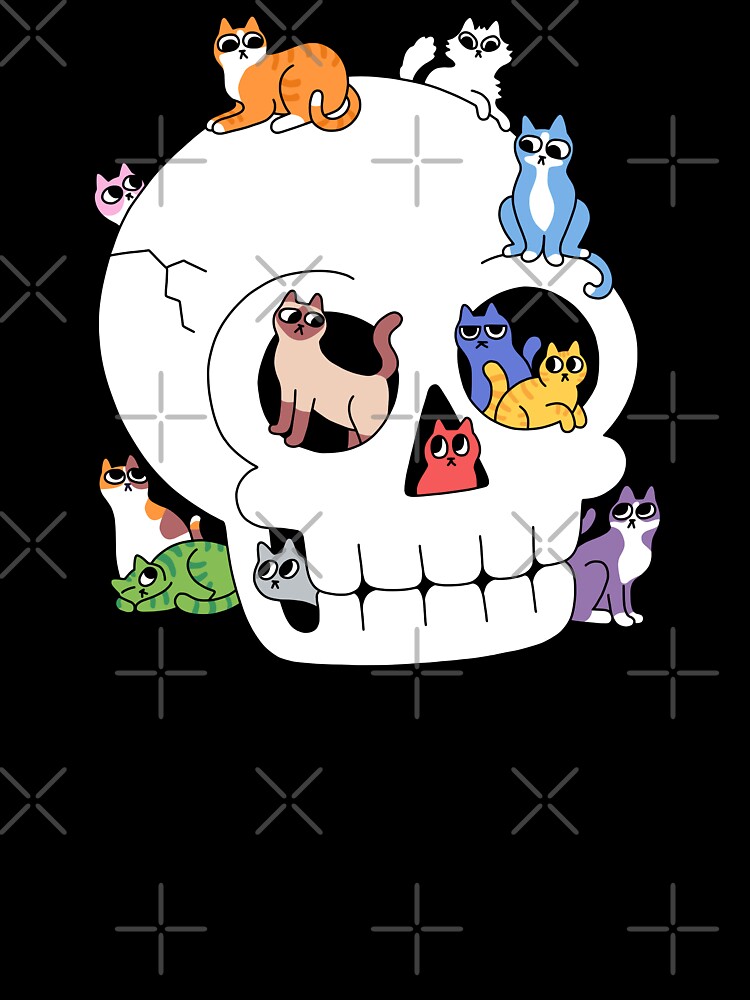 Thumbnail 2 of 2, Kids T-Shirt, Skull is Full of Cats designed and sold by obinsun.