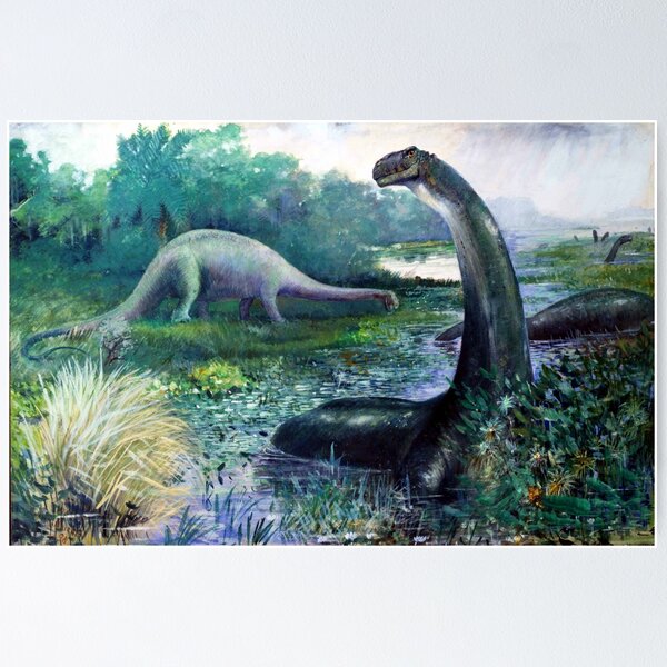 Item preview, Brontosaurus and Diplodocus by Charles R. Knight designed and sold by Amanda1775.