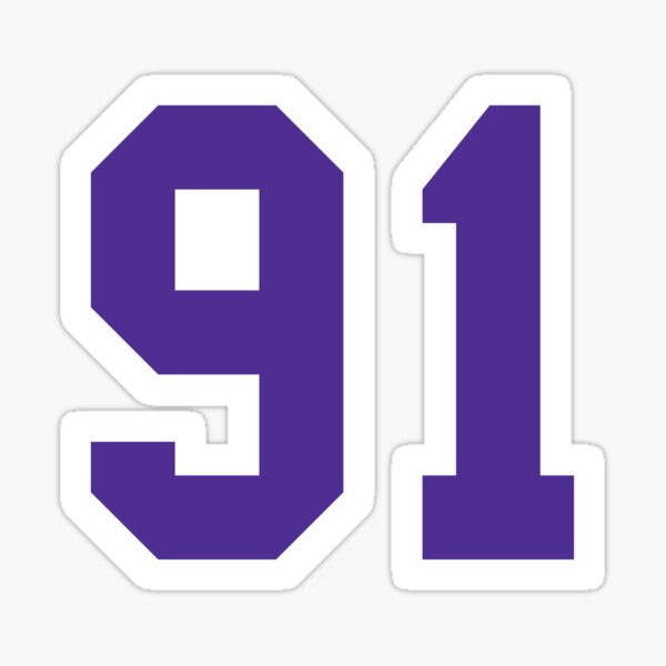 91 Black Jersey Sports Number ninety-one Football 91 Sticker for Sale by  elhefe