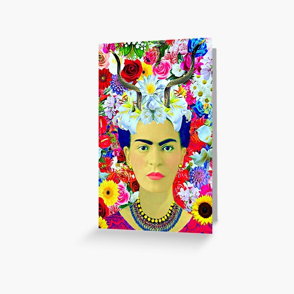 Item preview, Frida Kahlo Horns Colorful Floral designed and sold by FridaArtGallery.