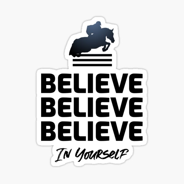 Aperçu de l'œuvre Croyez en vous-même en saut d'obstacles créée et vendue par HorseLifeCo.
