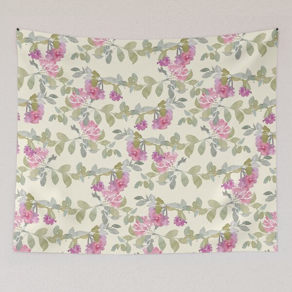 Item preview, Pink on Yellow Ditsy Floral designed and sold by adortopia.