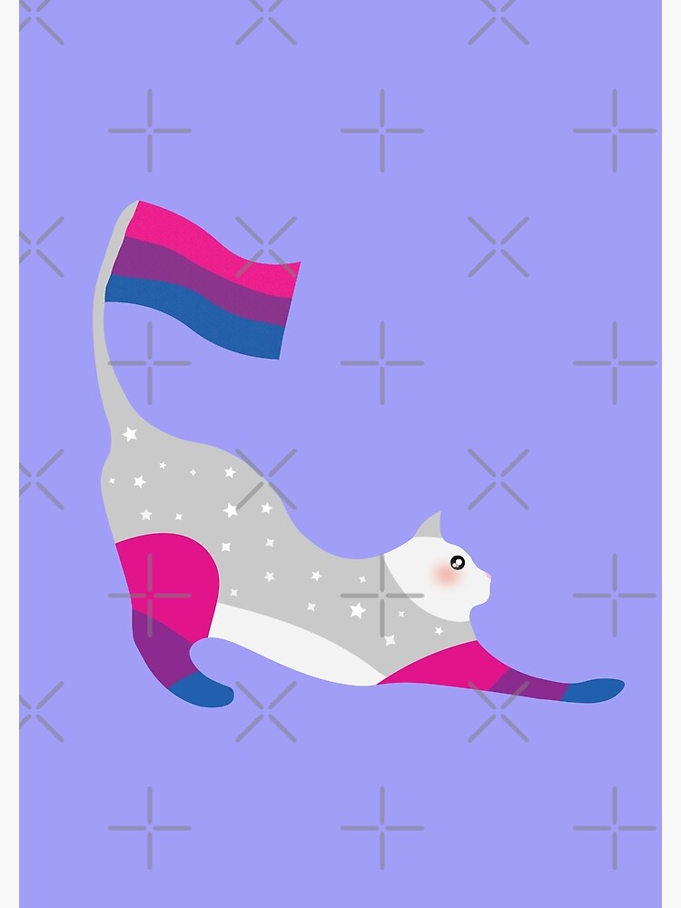 Bisexual Pride Sparkly Pastel Rainbow Cat Poster By Twicetrader Redbubble 6404