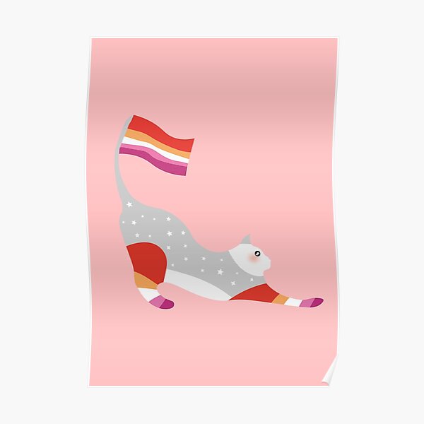 Lesbian Pride Cute Sparkly Pastel Rainbow Cat Poster For Sale By Twicetrader Redbubble 4281