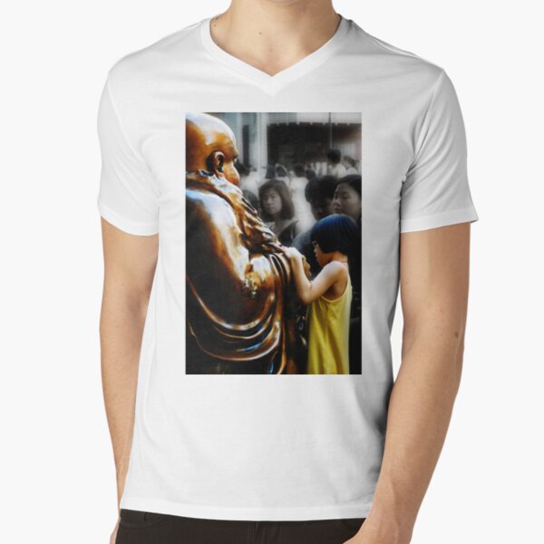 Touching Buddha V-Neck T-Shirt