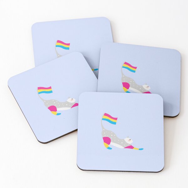 Item preview, Pansexual Pride Cute Sparkly Pastel Rainbow Cat  designed and sold by twicetrader.