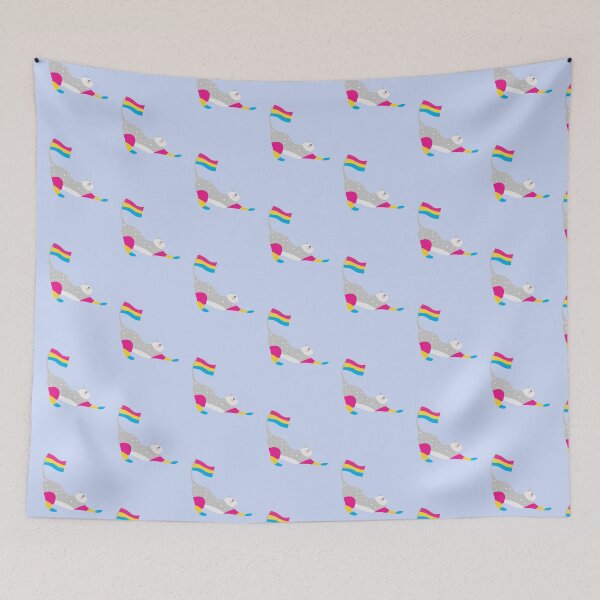 Item preview, Pansexual Pride Cute Sparkly Pastel Rainbow Cat  designed and sold by twicetrader.
