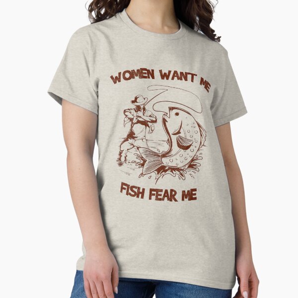 Vista previa del artículo con la obra «Las mujeres me quieren, los peces me temen», diseñado y vendido por wazoosi.