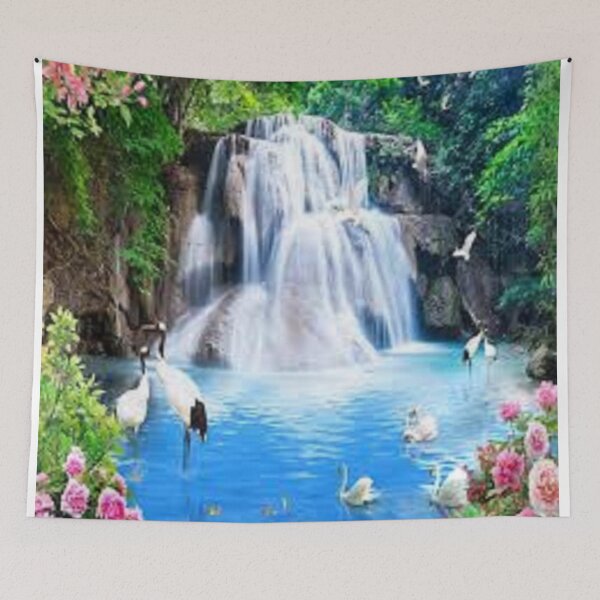 Item preview, Peaceful Waterfall Scene Print on home gifts, decor, accessories and puzzles. designed and sold by lduke47.