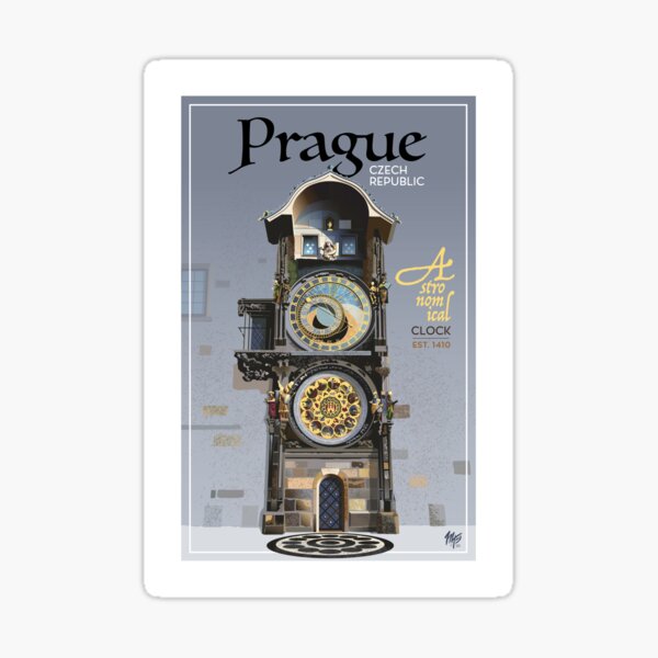 Prague Travel Poster Sticker