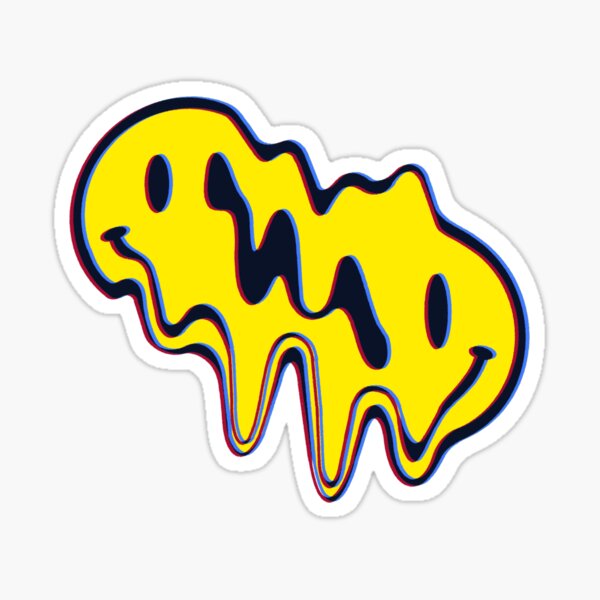 Trippy Melting Smiley Faces Sticker