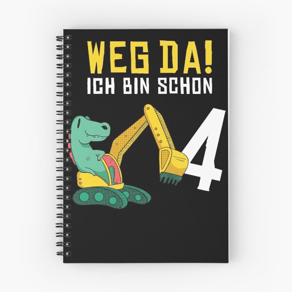 Artikelvorschau, Kinder 4. Geburtstag Bagger Dino Dinosaurier entworfen und verkauft von JonasDesign.