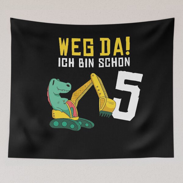 Item preview, Kinder 5. Geburtstag Bagger Dino Dinosaurier  designed and sold by JonasDesign.