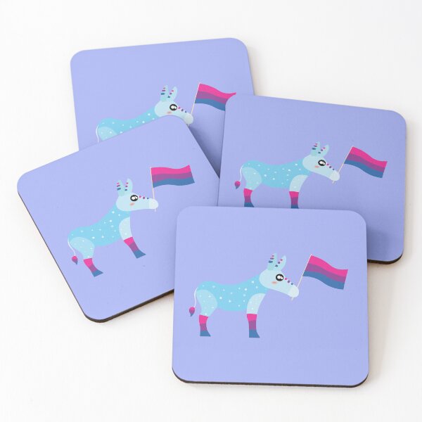 Item preview, Bisexual Pride cute sparkly Pastel Rainbow Donkey  designed and sold by twicetrader.
