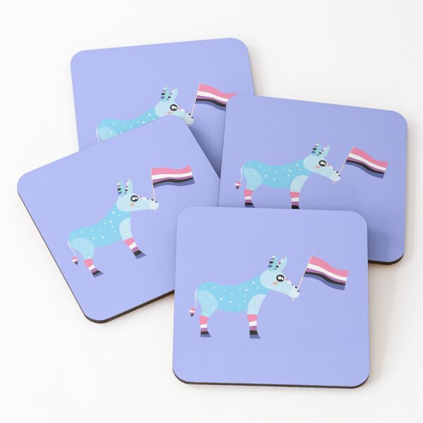 Item preview, Genderfluid pride Cute sparkly Pastel Rainbow Donkey  designed and sold by twicetrader.