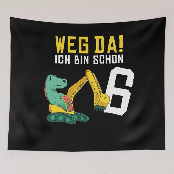 Item preview, Kinder 6. Geburtstag Bagger Dino Dinosaurier  designed and sold by JonasDesign.