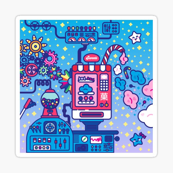 Usine de bonbons et vitrine de Yuni - Creatober 2020 jour 27 Sticker