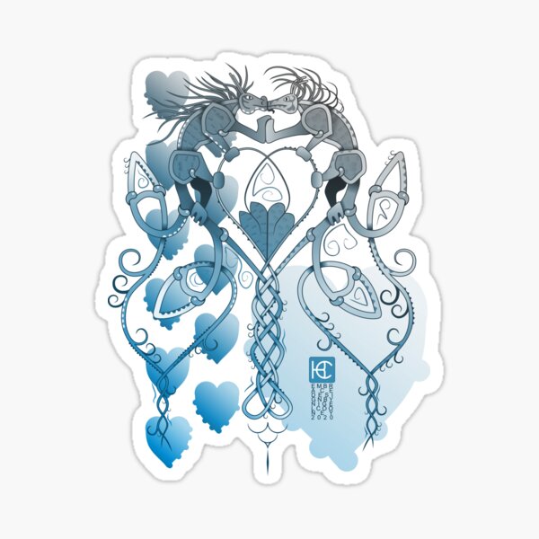 Gripping Beast 0015 - Embrace in Blue Tone Sticker