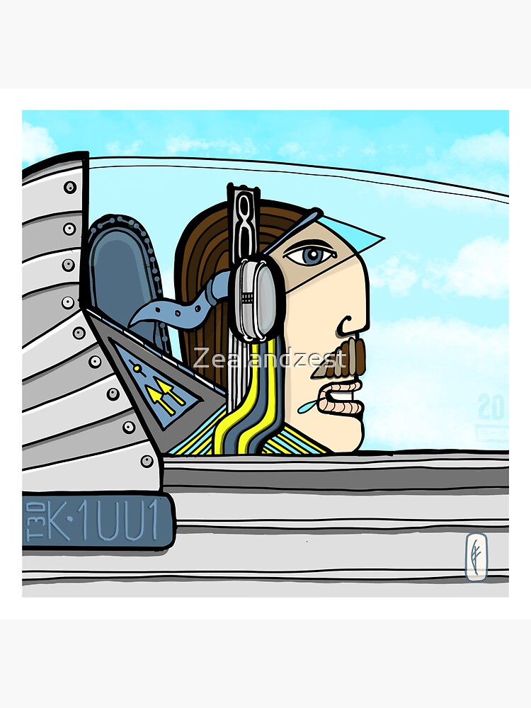 Thumbnail 3 of 3, Sticker, Pilot Ted designed and sold by Zealandzest.
