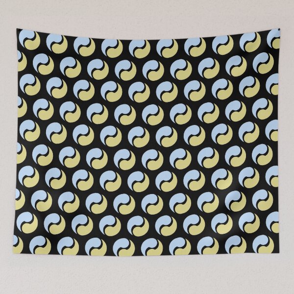 Item preview, Traditional Japanese Raijin Fujin Pattern - Black Cyan Gold designed and sold by recs-official.