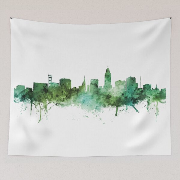 Aperçu de l'œuvre Lincoln Nebraska Skyline créée et vendue par ArtPrints.