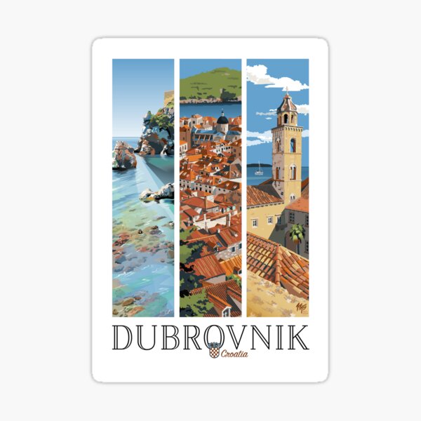 Dubrovnik Travel Poster Sticker