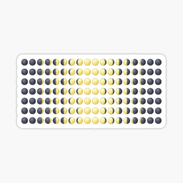 "Phases of the moon emoji style" Sticker by leegee Redbubble