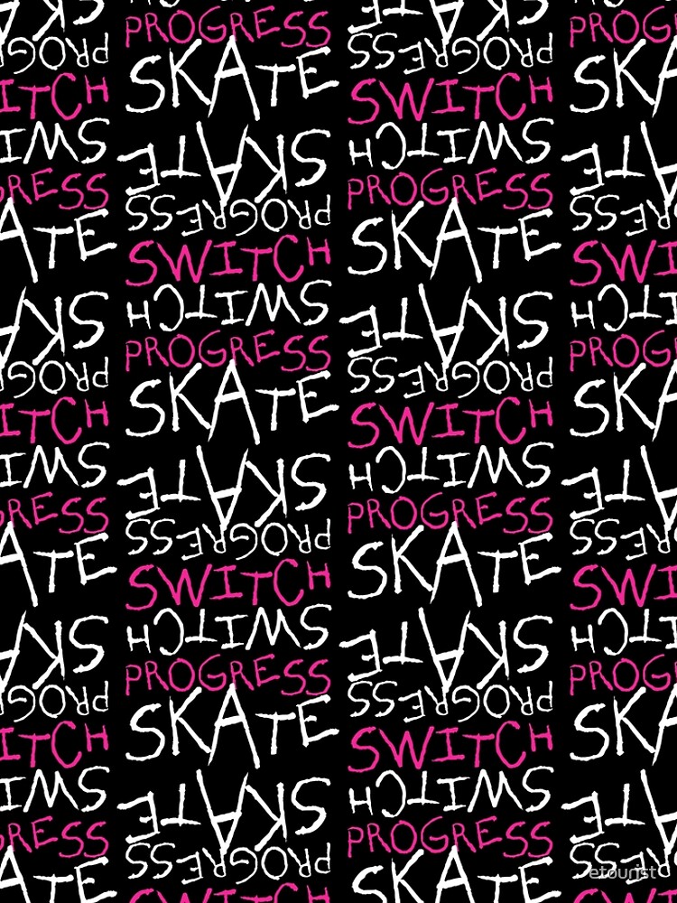 Skeleton Skateboard Design Switch Progress Skate Inspirational Art (Pink) by etourist