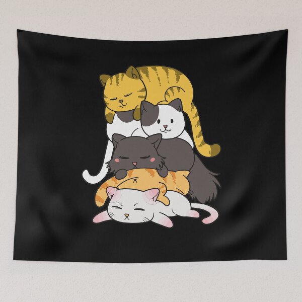 Item preview, Cute Kitty Pile Anime Cats Kawaii Cat designed and sold by Luxara1.