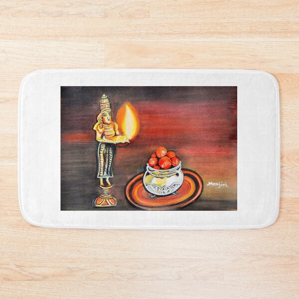 Item preview, Diwali indian Festival art Gulab Jamun sweet and oil lamp designed and sold by artbymanjiri.