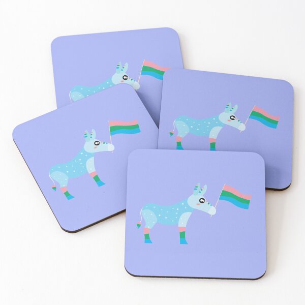 Item preview, Polysexual Pride Cute sparkly Pastel Rainbow Donkey  designed and sold by twicetrader.