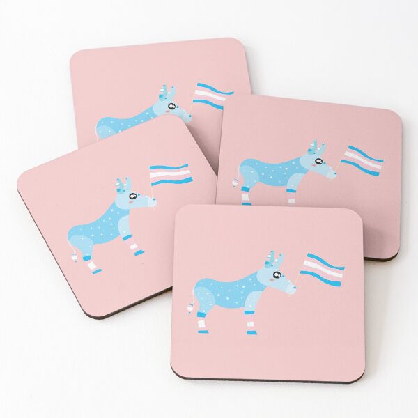 Item preview, Transgender Pride Cute sparkly Pastel Rainbow Donkey  designed and sold by twicetrader.