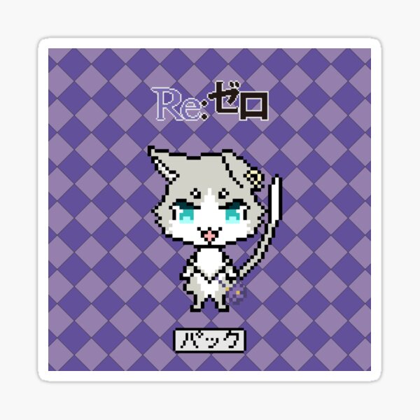 Re Zero Puck Pixel Art 2 Sticker By Travelgorgor Redbubble