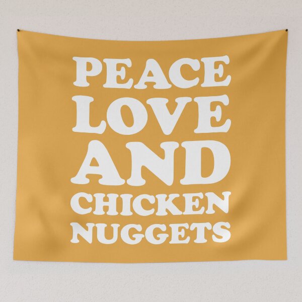 Item preview, Cita divertida de paz, amor y nuggets de pollo designed and sold by quarantine81.