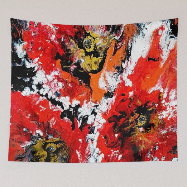 Aperçu de l'œuvre Peinture acrylique abstraite de coquelicots créée et vendue par Gyngr-art.