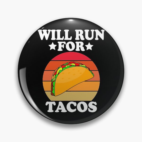 Item preview, Funny Will Run For Tacos Illustration Retro designed and sold by vineeth.