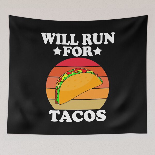 Item preview, Funny Will Run For Tacos Illustration Retro designed and sold by vineeth.