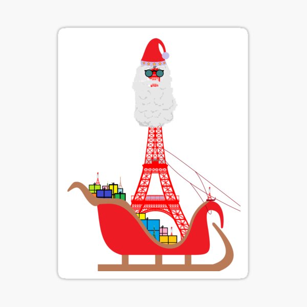 The Eiffel Tower as Santa Claus Sticker