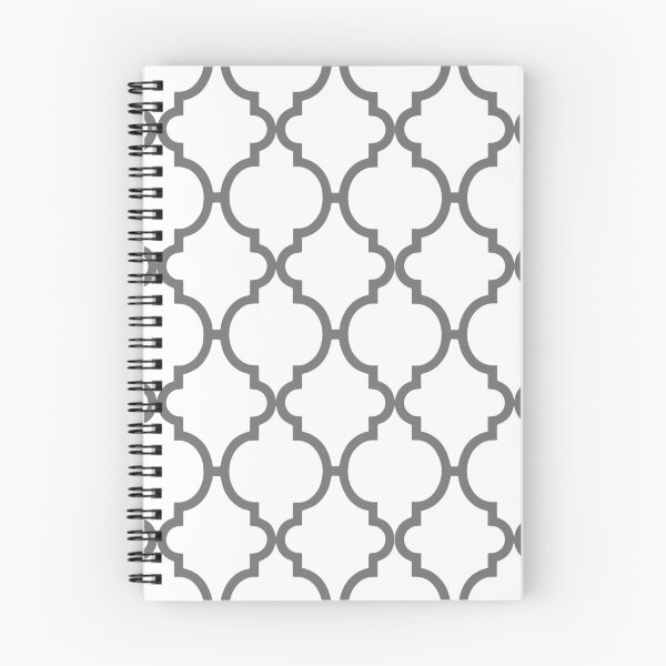 Aperçu de l'œuvre Preppy Abstract Lines Motif quadrilobe gris blanc créée et vendue par IamTrending.