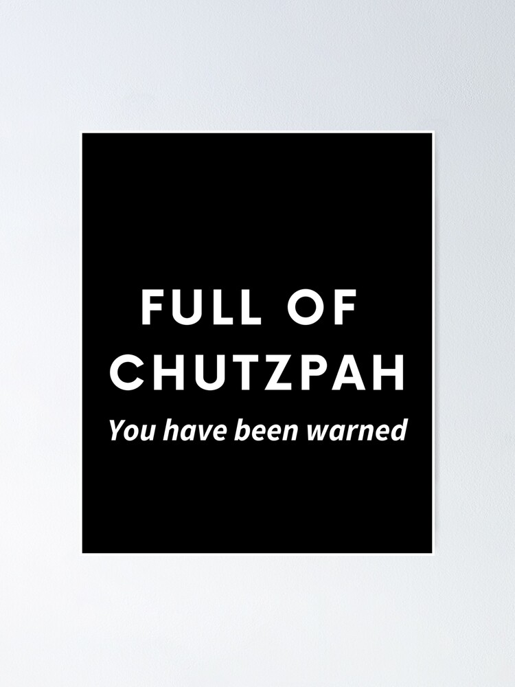 White canvas Tote Bag - Chutzpah funny Yiddish saying