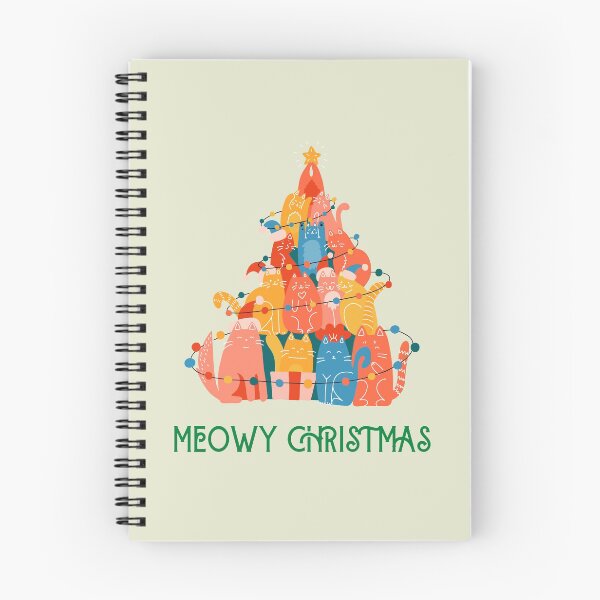 Artikelvorschau, Meowy Christmas - Entzückender Weihnachtsbaum der festlichen Katzen Christmas Pun entworfen und verkauft von Irelene.