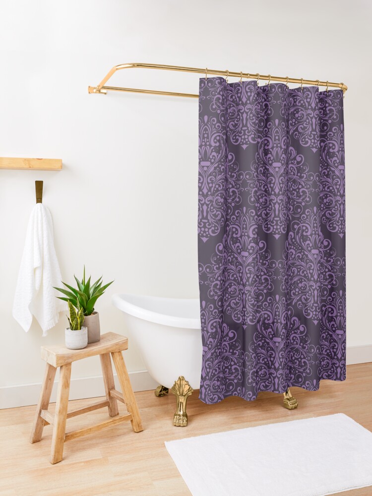 Alternate view of Damask Barok Shower Curtain