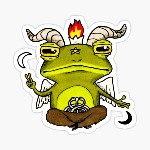 "Frog Baphomet Satan" Sticker for Sale by agrapedesign | Redbubble