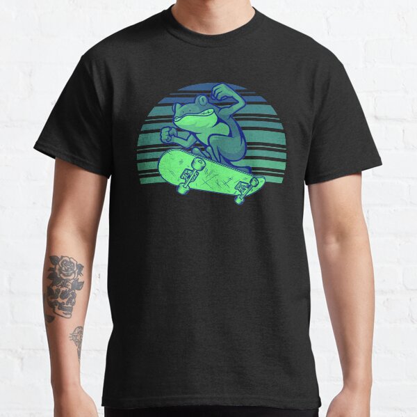 Angry Frog On Skateboard Classic T-Shirt